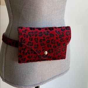 Red Leopard Print Fanny Pack